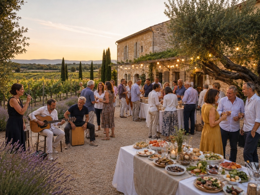 Ap&eacute;ro musical &agrave; l'Aubr&eacute;gui&egrave;re