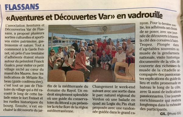 Sorties de d&eacute;but d'&eacute;t&eacute; d'A&amp;D Var...