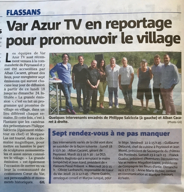 Var Azur TV en reportage pour promouvoir le village