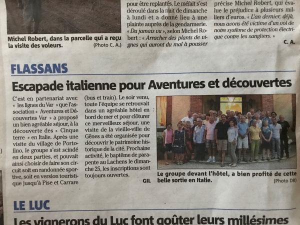 Escapade italienne pour Aventures et d&eacute;couvertes