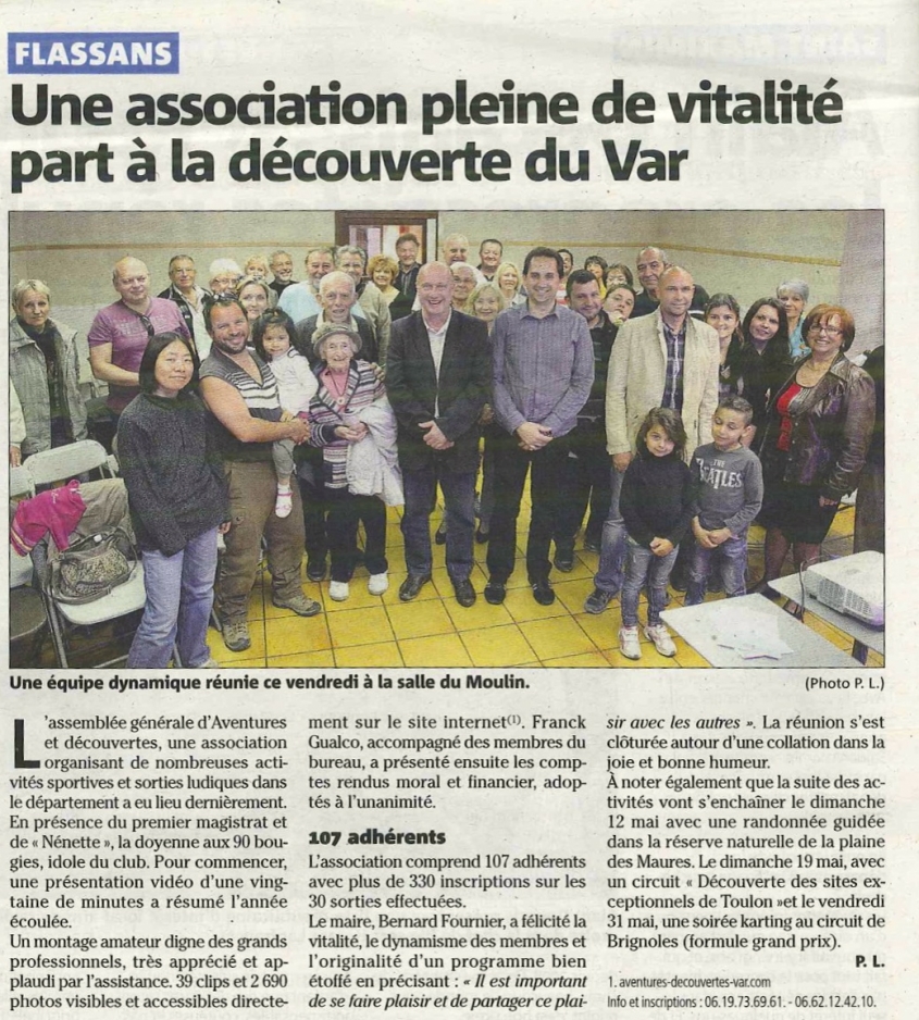 Une association pleine de vitalit&eacute; part &agrave; la d&eacute;couverte du Var