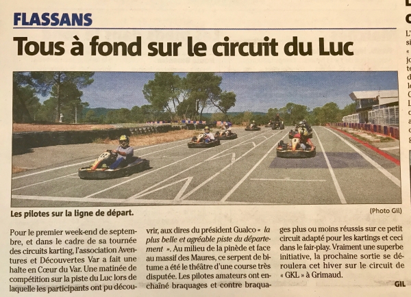 Tous &agrave; fond sur le circuit du Luc