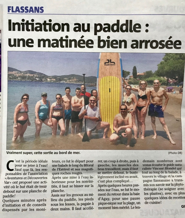 Initiation paddle au pied de l'Est&eacute;rel