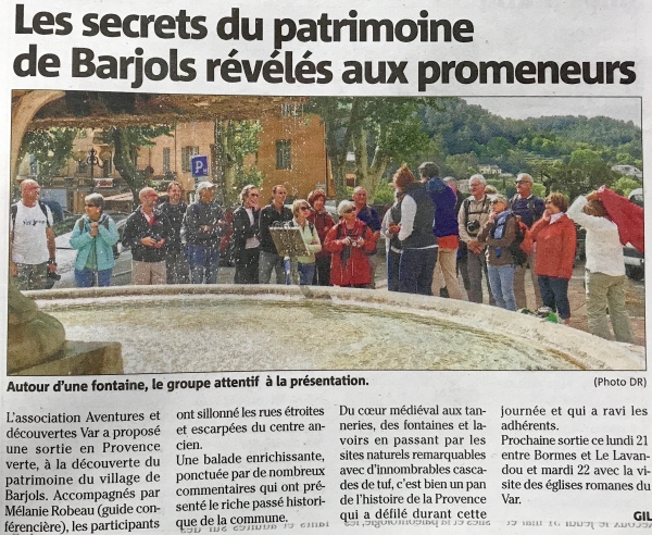 Sortie en Provence Verte &agrave; la D&eacute;couverte de Barjols